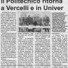 Il Politecnico ritorna a Vercelli e in Univer