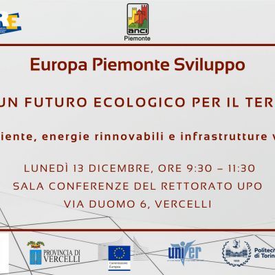 Verso un futuro ecologico per il territorio: convegno il 13 dicembre a Vercelli (e on-line)