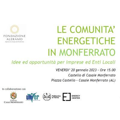 Conferenza "Le Comunità Energetiche in Monferrato"
