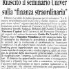 Riuscito il seminario Univer sulla "finanza straordinaria"