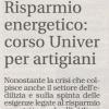 Risparmio Energetico: corso Univer per artigiani