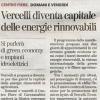 Vercelli diventa capitale delle energie rinnovabili. Si parlerà di green economy e impianti idroelettrici.