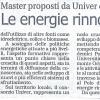 Master proposti da Univer con il Poli e il Piemonte Orientale, le energie rinnovabili e l'ambiente