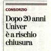 Dopo 20 Univer è a rischio chiusura