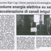 Concorso Start Cup: Univer premia la Ecoenerginn Srl. Produrre energia elettrica su salti d'accelerazione di canali irrigui