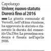 Univer, nuovo statuto. Durerà fino al 2016 