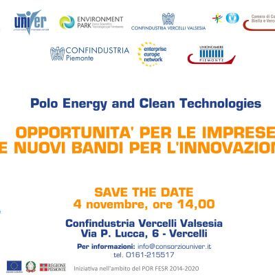 A Vercelli il 4 novembre. Opportunità per le imprese e nuovi bandi per l'innovazione