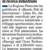 Contributi per progetti di ricerca industriale